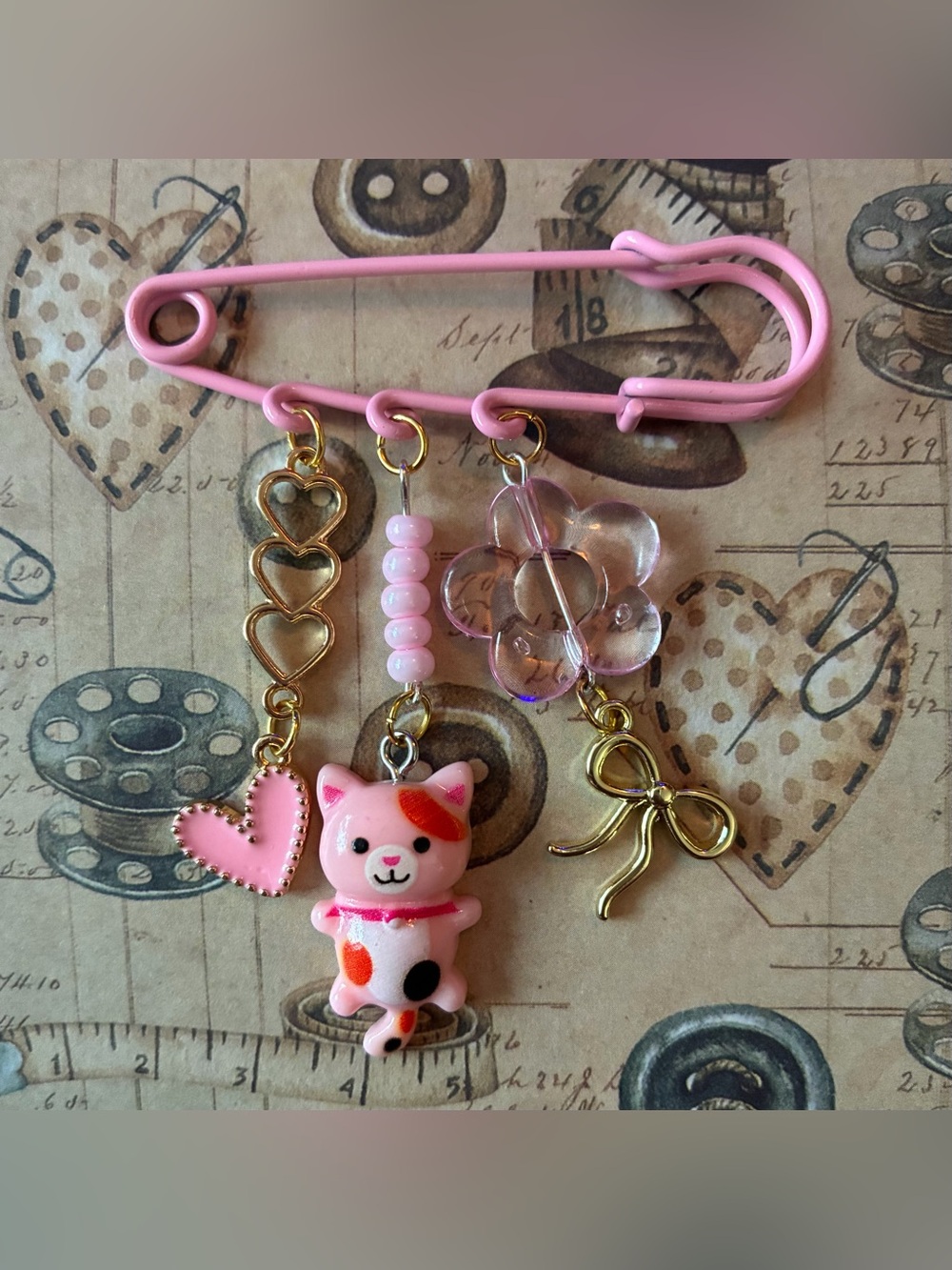 Handmade beaded safety pins 2/$10